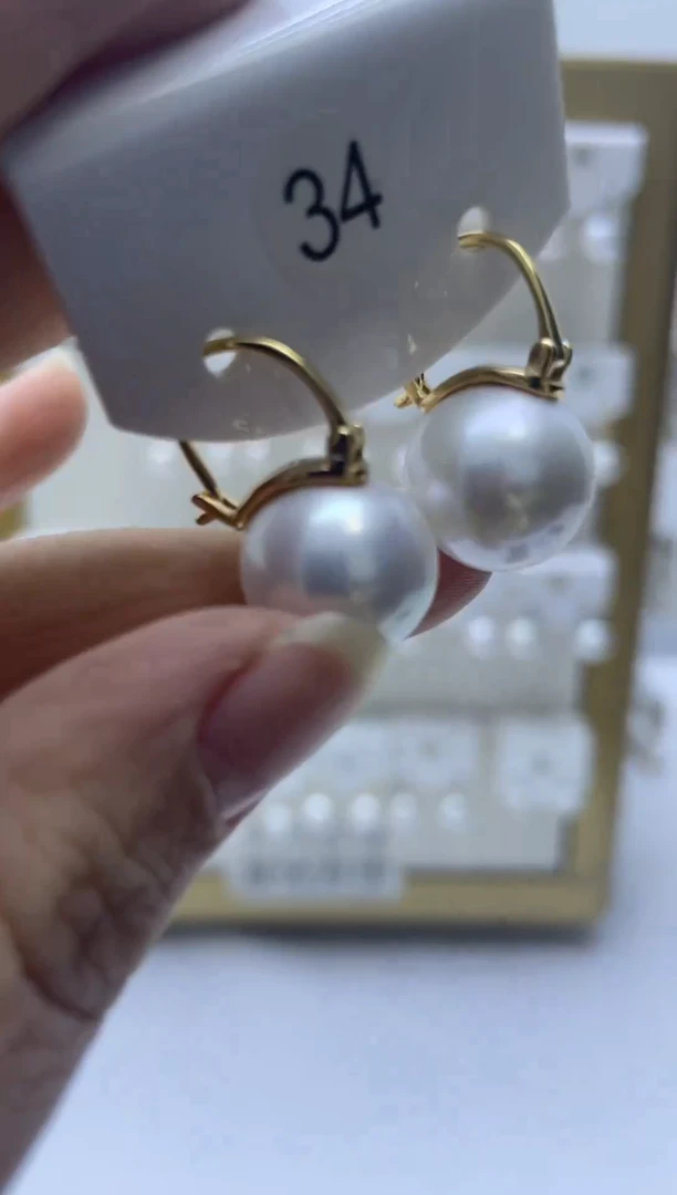 银S925镶嵌耳饰淡水珍珠34