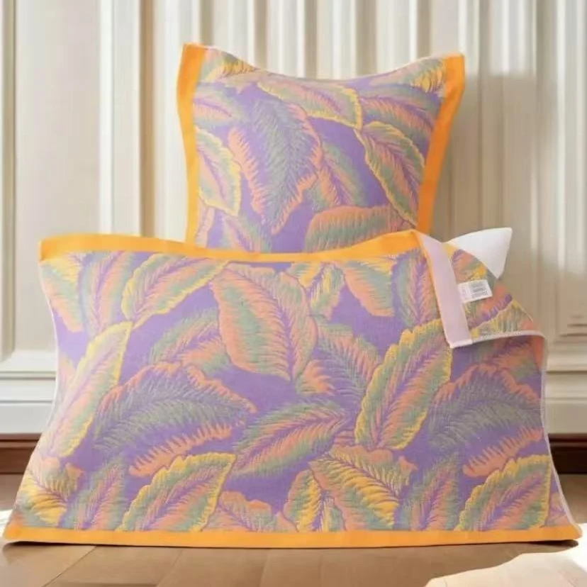 纯棉纱布柔软枕巾——紫色鸢尾花