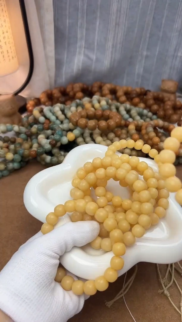 菩提根/象牙果手串11*12干磨缅小料一条单圈2618