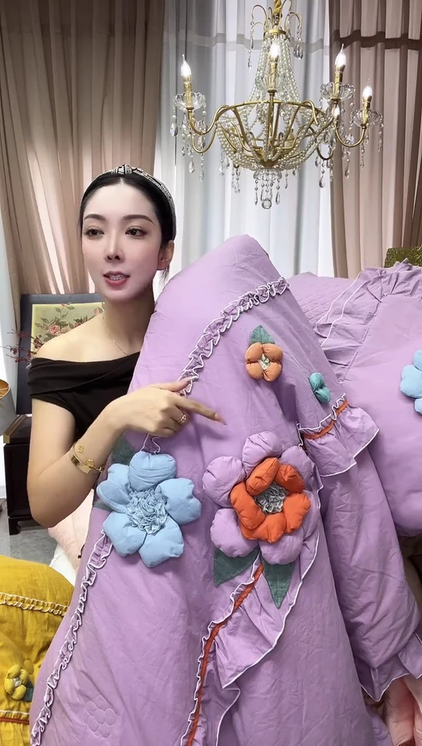 棉绒丹尼尔 紫 棉套件 加大