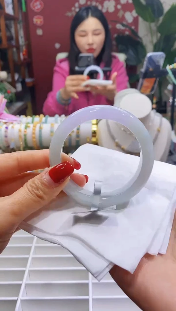 【闪购商品】翡翠手镯未镶嵌168高货冰紫57.3/12.0*8.9