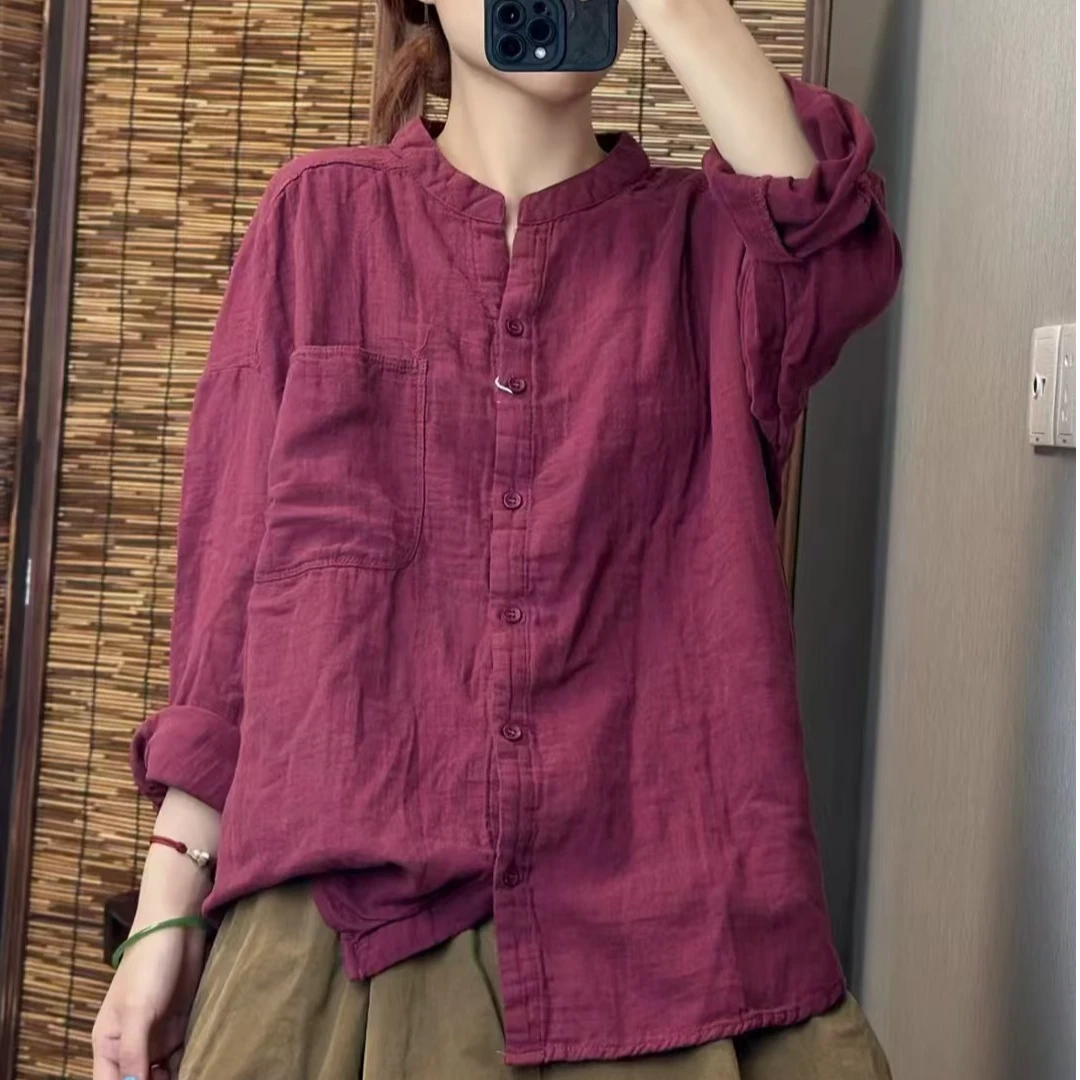 麻宛纪 希哦新品8985秋季新款双层棉纱洋气上衣女