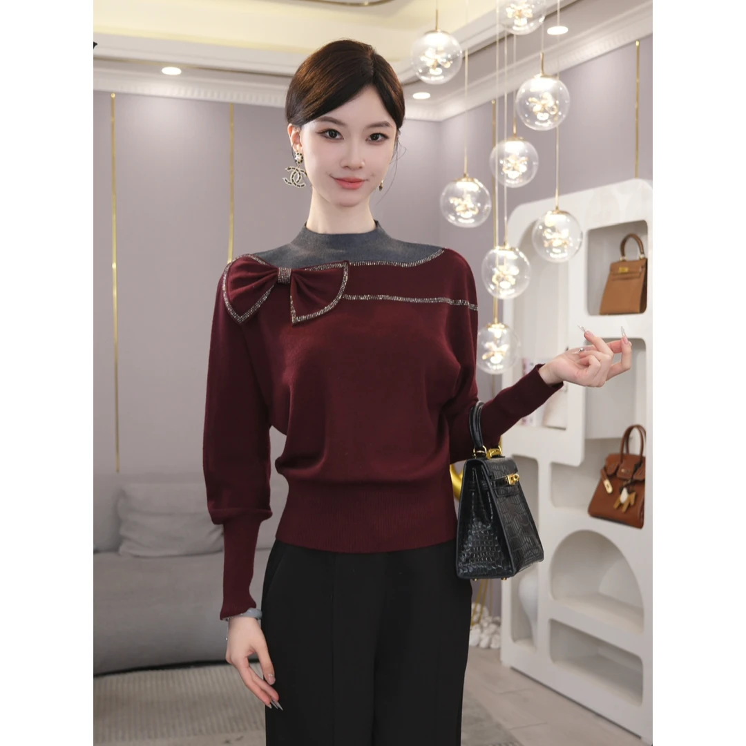 2025爆款秋冬新款【QQ-1286JR】含洋气可外穿宽松针织衫毛衣