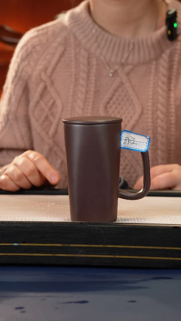 【闪购商品】紫砂茶杯宜兴原矿紫砂石红天圆地方盖杯微瑕