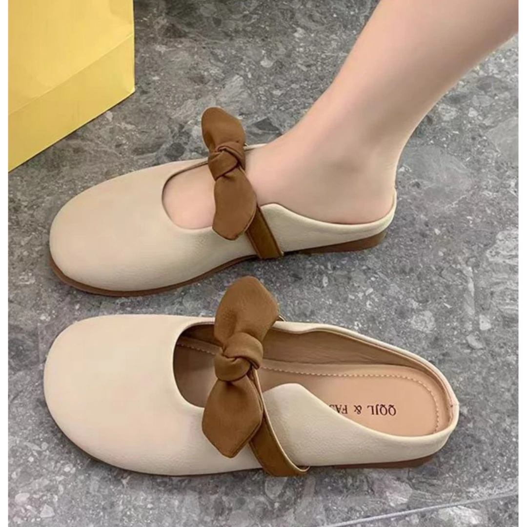 蝴蝶结包头拖女网红外穿春夏新款轻奢百搭复古温柔平底防滑凉拖鞋