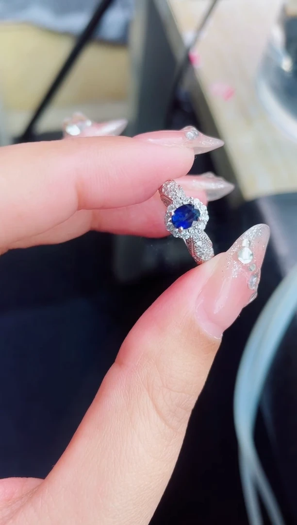 【闪购商品】蓝宝石戒指银S925镶嵌戒指