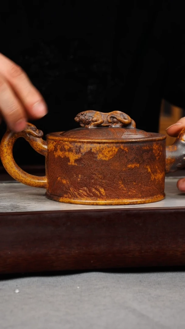 【闪购商品】紫砂茶壶龙骨金砂 卧虎藏龙 楼房