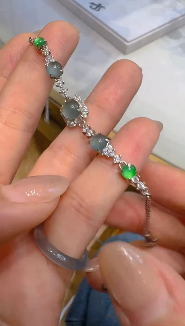 银S925镶嵌手链翡翠多样性团购发一件
