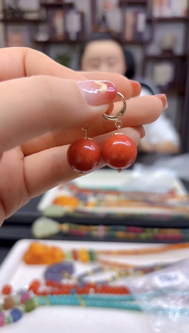 【闪购商品】翡翠耳饰14K金镶嵌耳扣E531