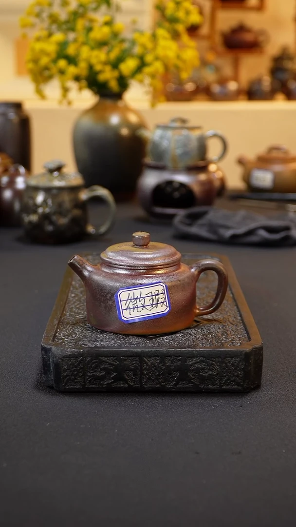 茶壶紫砂纯自然柴烧