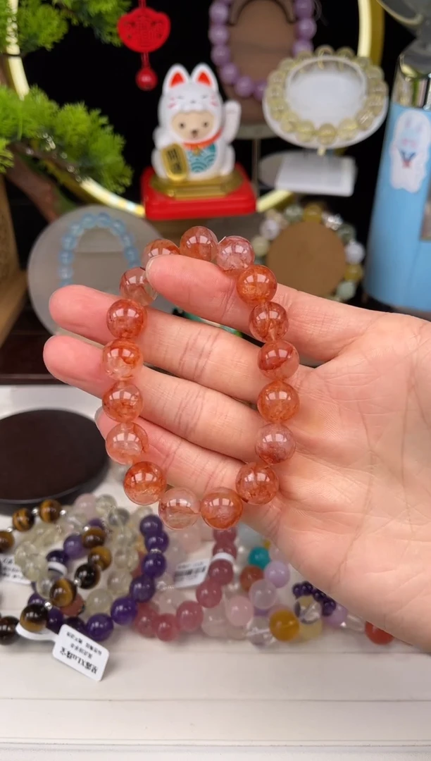 未镶嵌手链水晶红胶花