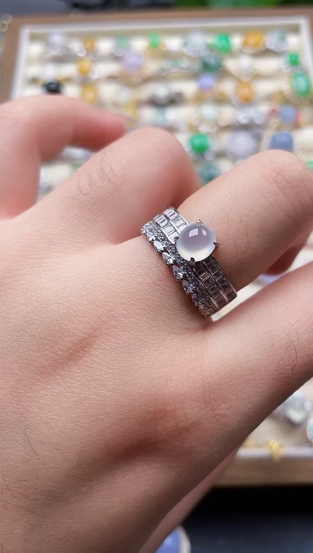 银S925镶嵌戒指翡翠63