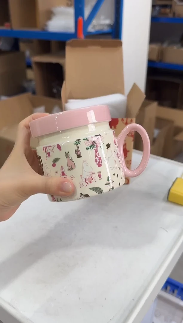 瓷片姆明粉色派对盖杯（含茶滤）