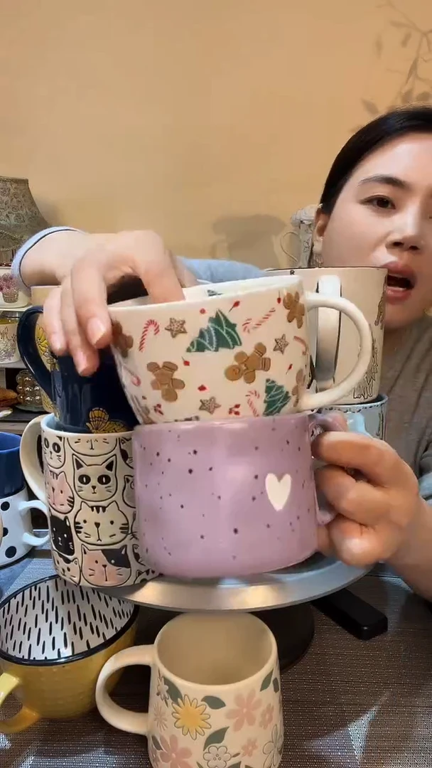 瓷片瑕疵款 2个杯子 介意勿拍