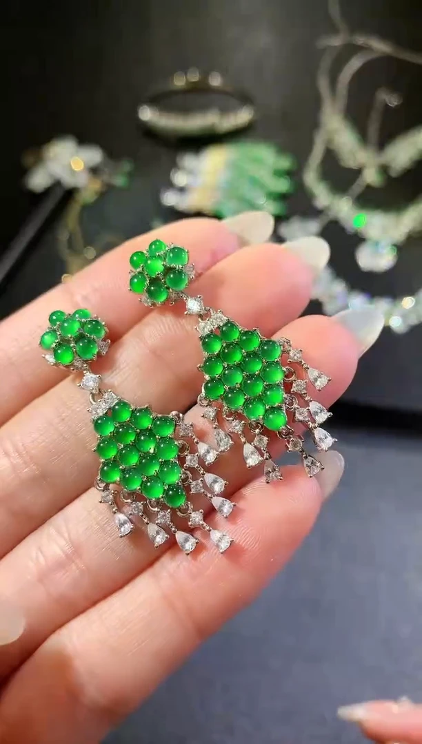 【闪购商品】翡翠耳饰银S925镶嵌220耳饰（多样性发货一件