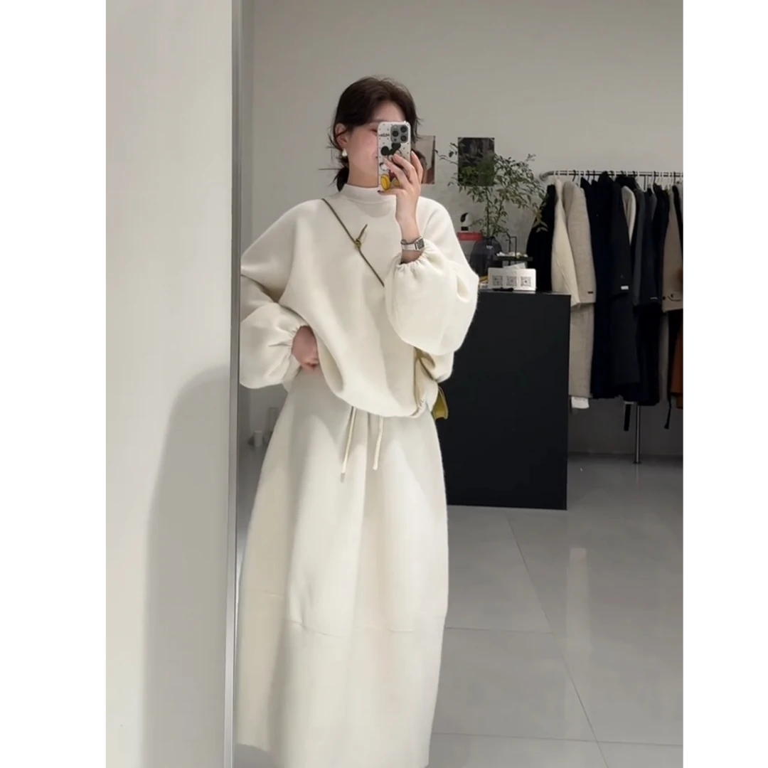 流行一整套2026秋冬新款时尚休闲宽松洋气百搭上衣半身裙两件套