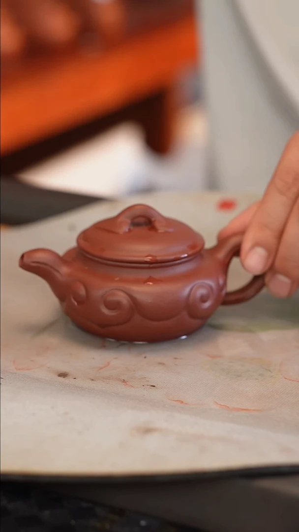 茶壶紫砂原矿手工制作北红赤铁170cc