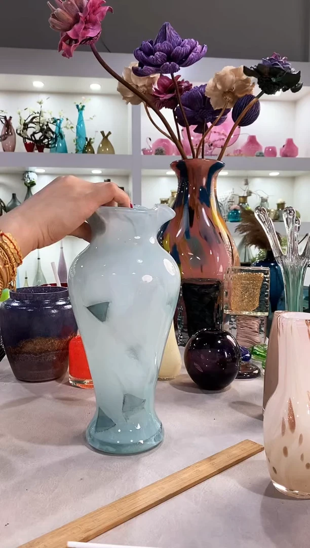 慕忆家手作琉璃花瓶微瑕