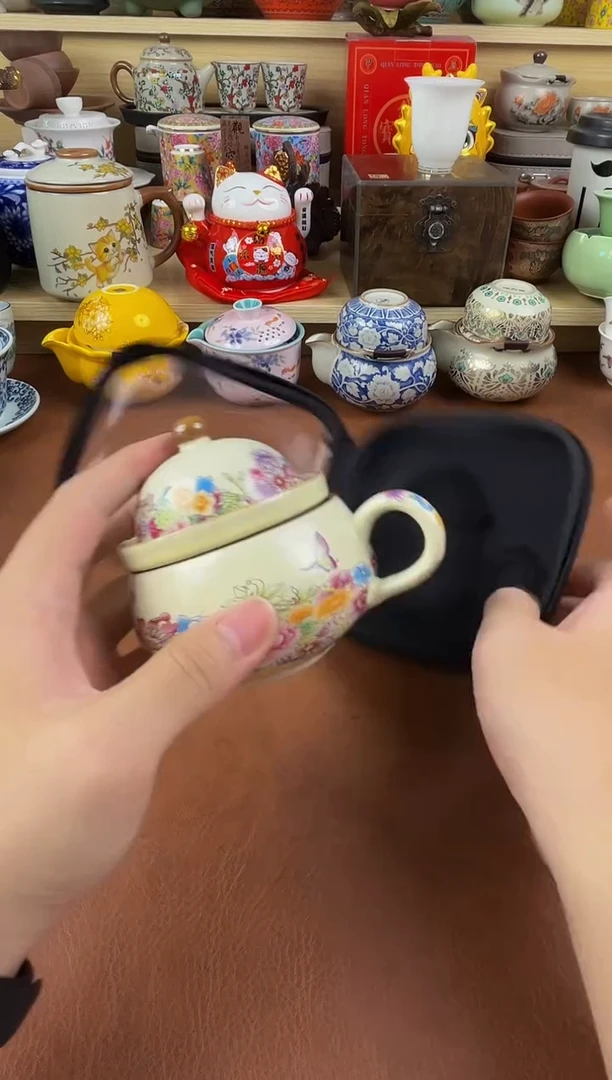陶瓷茶具摆件旅行套组