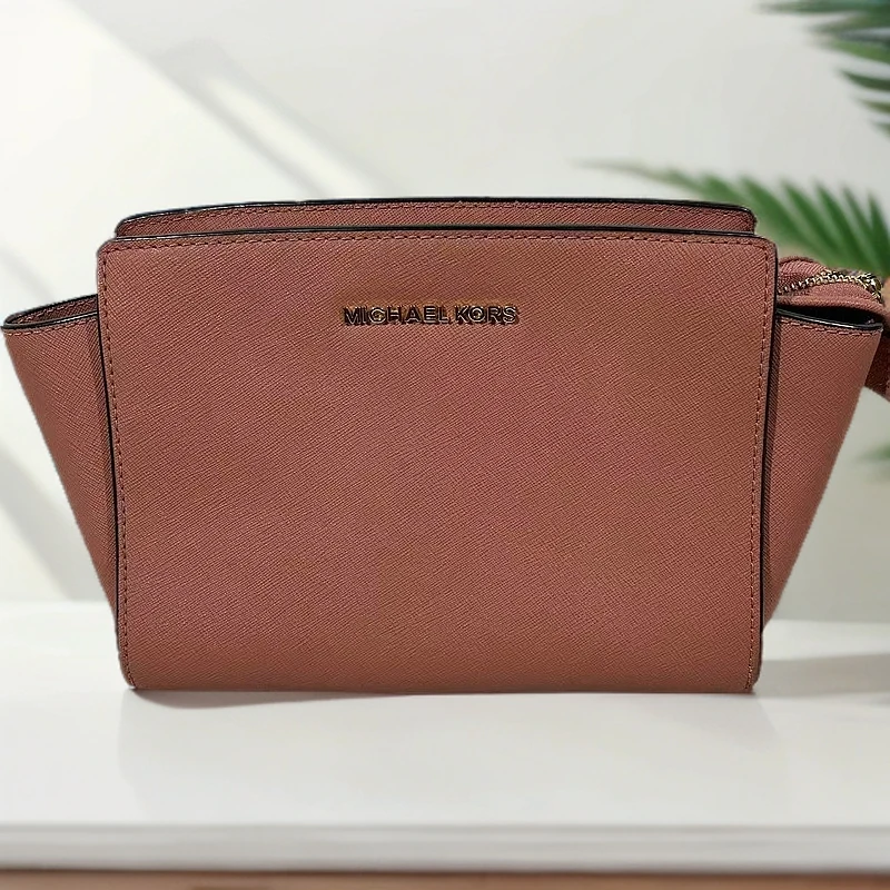 95新 MICHAEL KORS/迈克高仕 粉色小号秋千包G24019635尺寸22*17