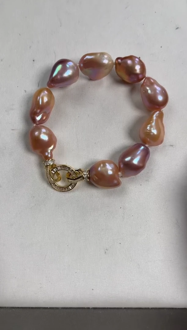 【闪购商品】淡水珍珠手链银S925镶嵌巴洛克手链