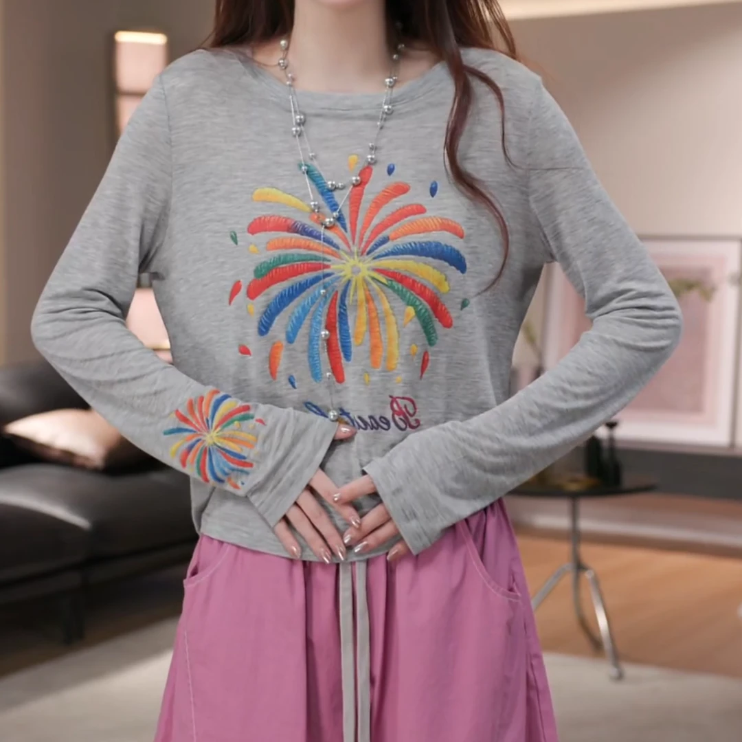 2025夏季新款薄款时尚宽松百搭休闲洋气T长袖防晒上衣LK2505266