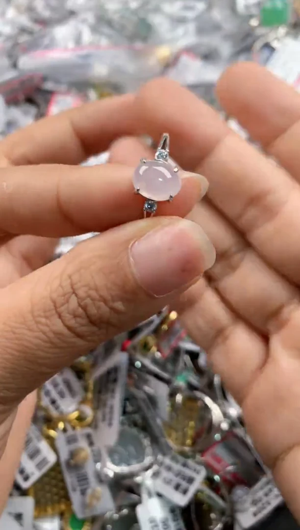 银S925镶嵌戒指翡翠111       10