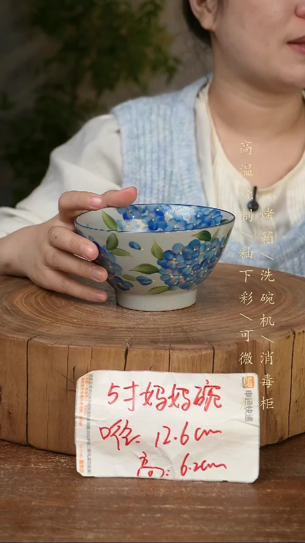 碗瓷景德镇手工手绘高温瓷釉下彩