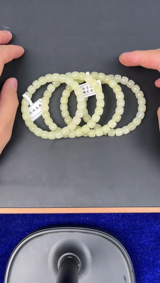 未镶嵌手串和田玉若羌黄口直切手串卡8微色差多样性拍一发一浅 纹