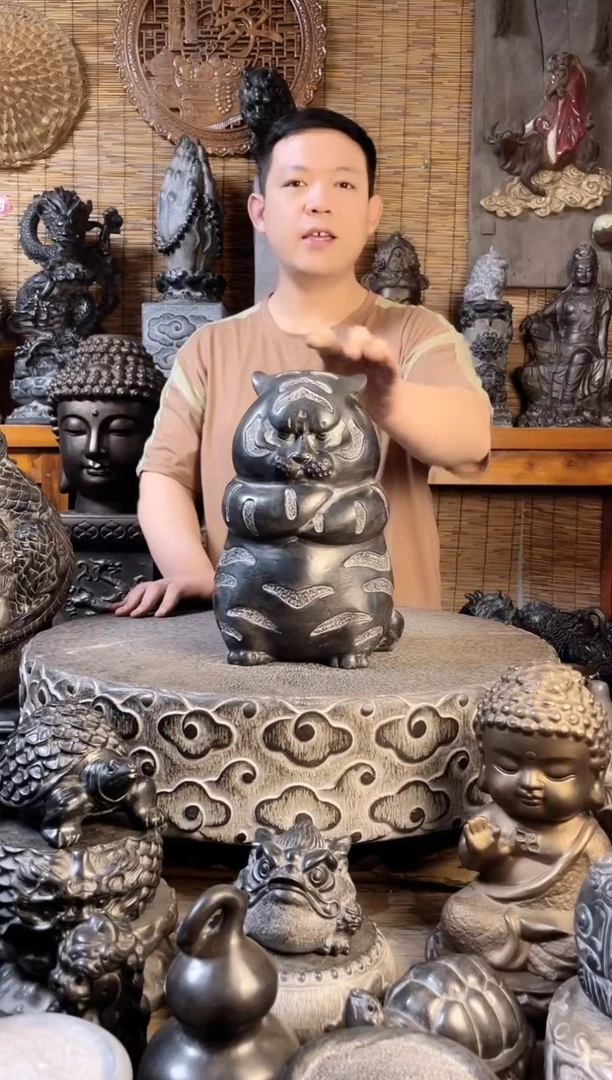 石材30小胖虎天然青石雕刻