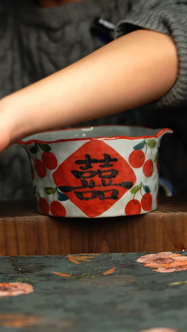 杯釉下彩手工手绘同款陶器