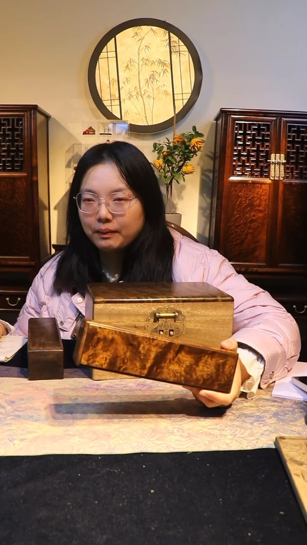 金丝楠阴沉木金玉满堂龙胆抽拉盒