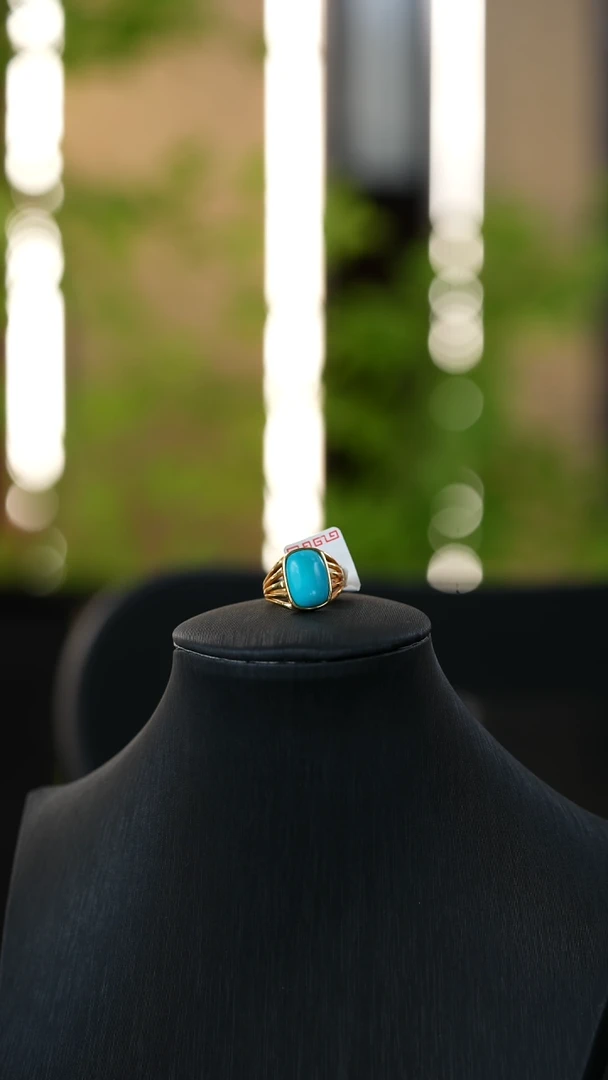 银S925镀金镶嵌绿松石戒指秒拍号20