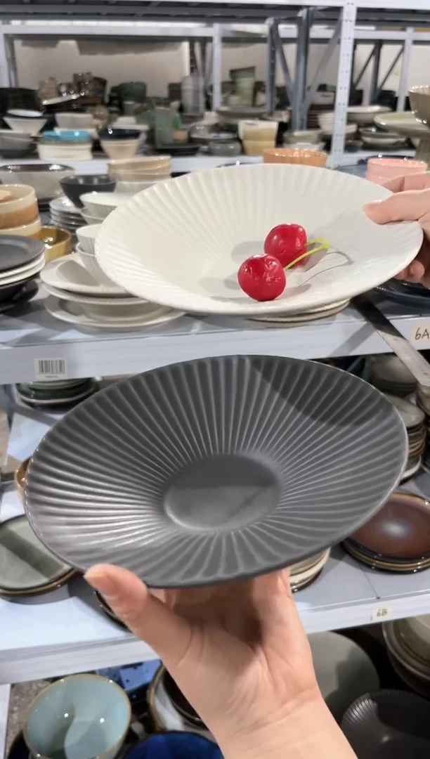 【闪购商品】瓷片外贸尾货瑕疵满20包邮X2 八英寸灰加白