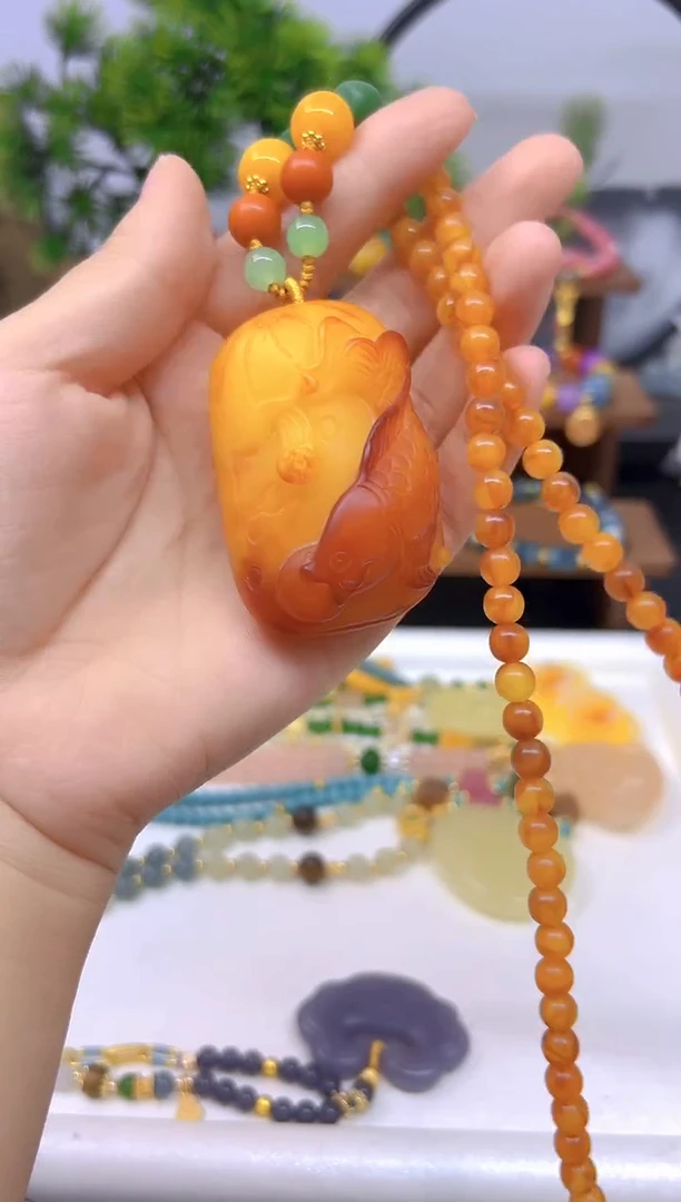 未镶嵌颈饰蜜蜡DIY款M178