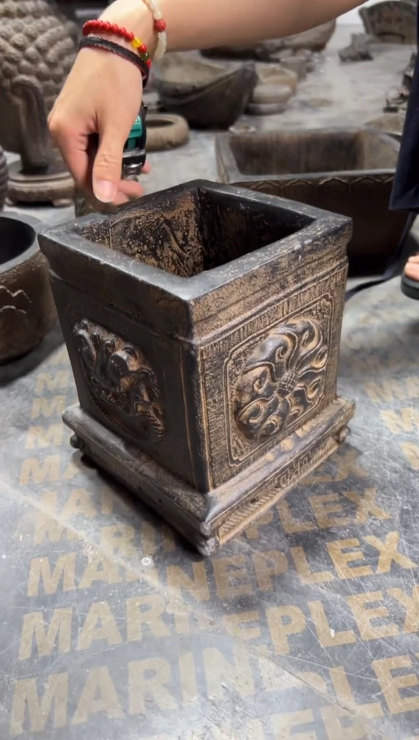 陶土【火山泥】虎头方墩