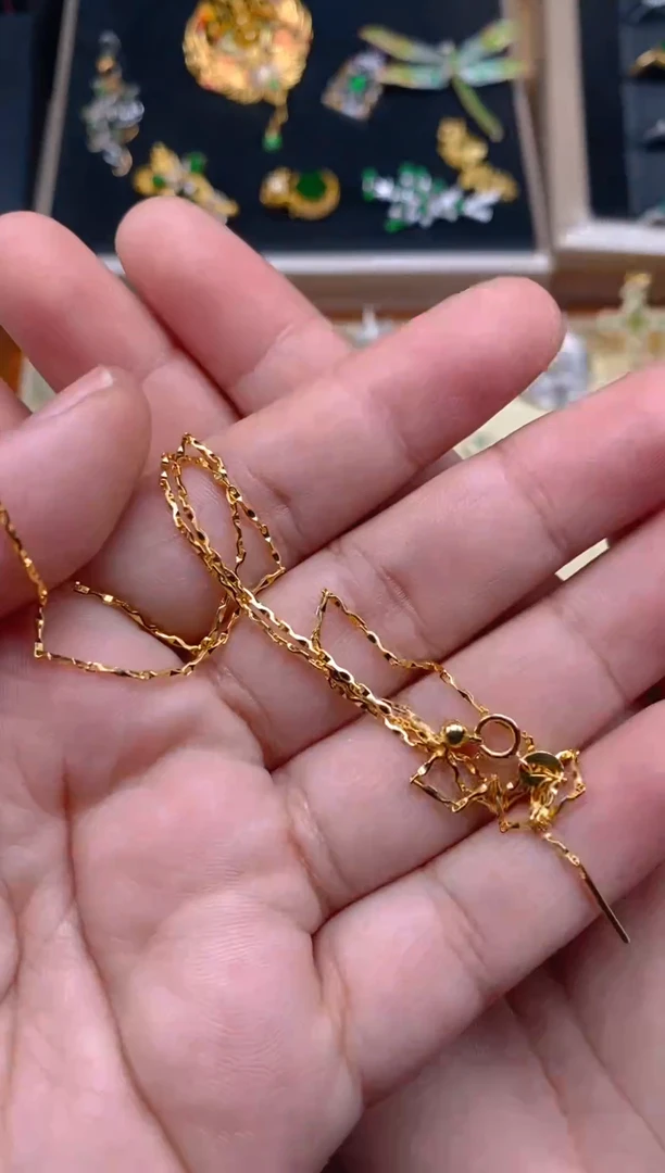 【闪购商品】翡翠吊坠(不含链)银S925镶嵌针式链