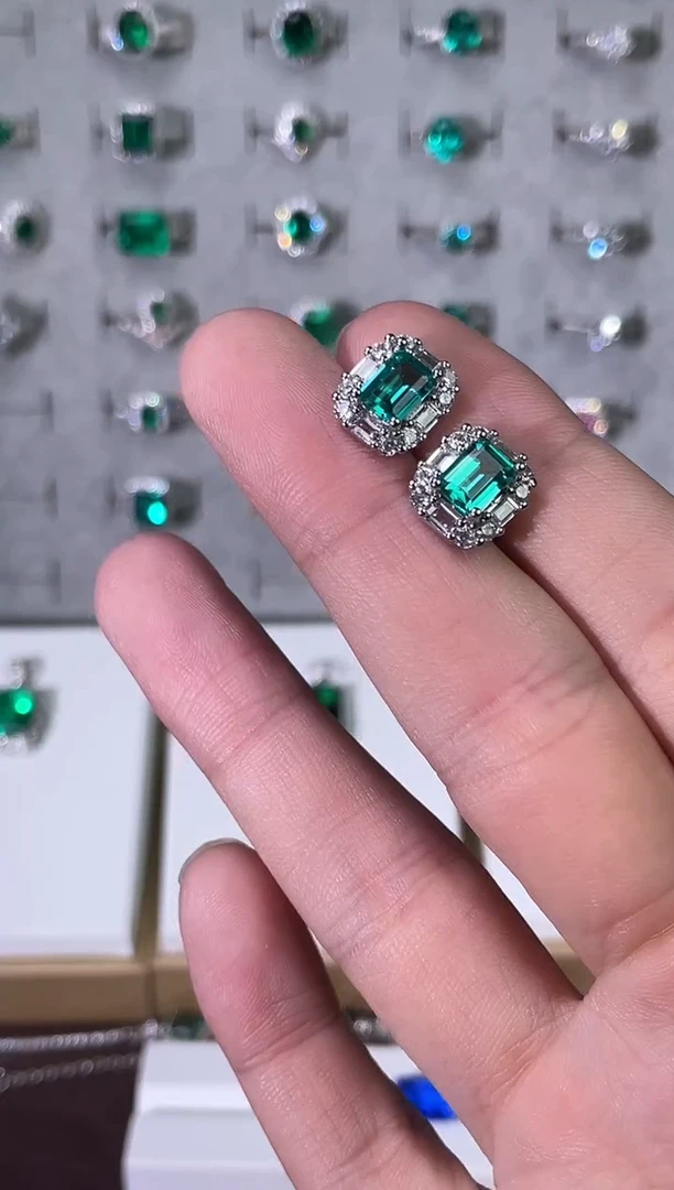 合金合成钻石耳饰帕拉伊巴耳钉