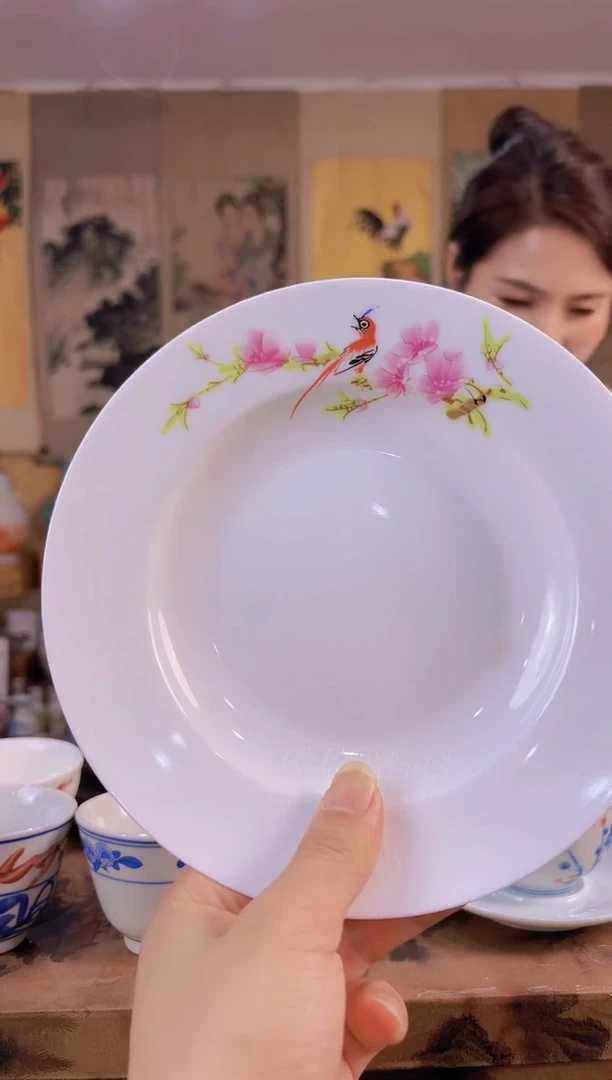 摆件瓷景德镇高端喜上眉梢盘