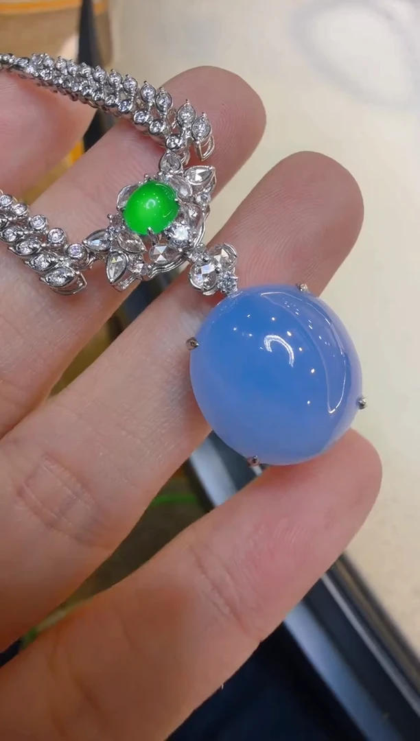 套链18K金镶嵌翡翠多样性团购发一件