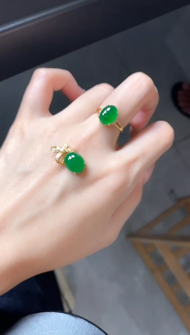 银S925镶嵌戒指翡翠51511