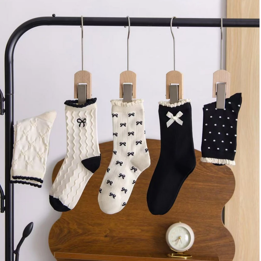 【淇小胖儿专属福利7902】刺绣饰品女袜可爱蝴蝶结保暖