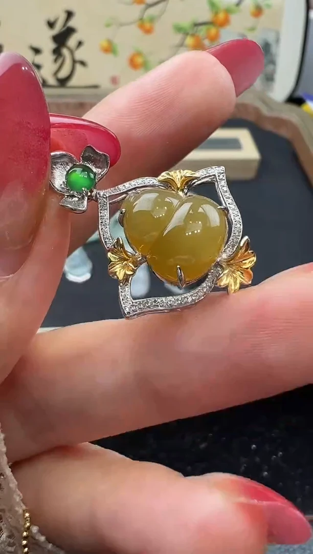 套链18K金镶嵌翡翠勿拍