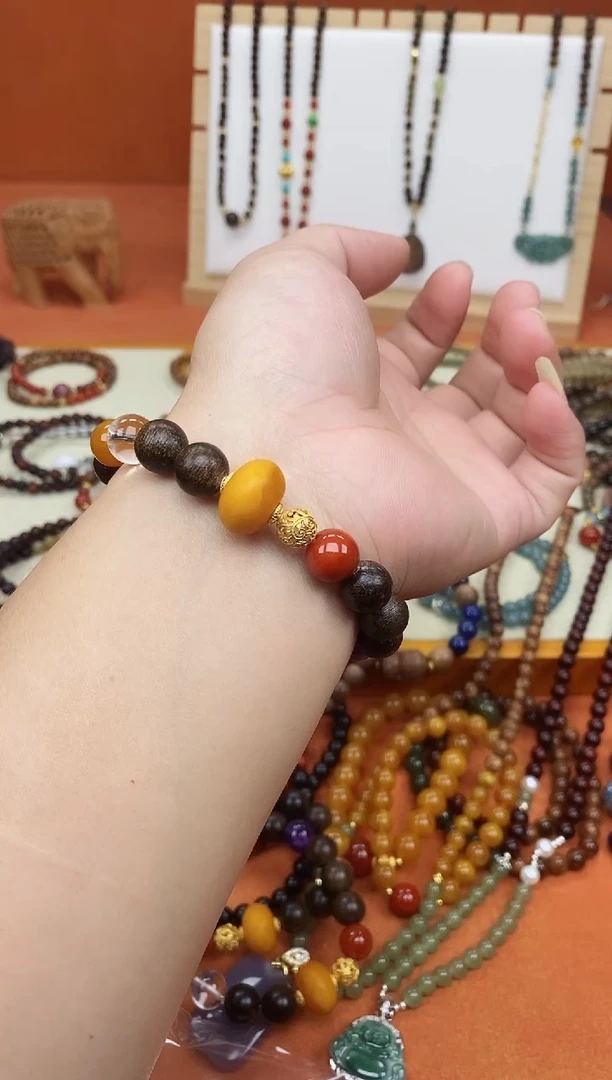 手串檀香木未镶嵌达拉干香香老蜡单圈选一