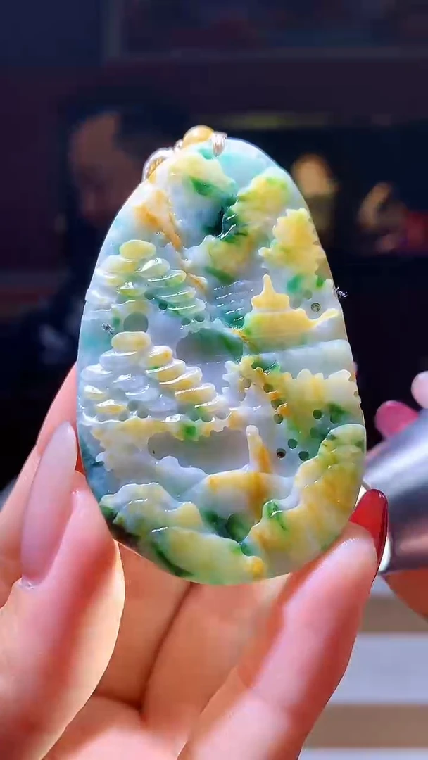 【闪购商品】定制翡翠未镶嵌1034hm-毛货挂件19