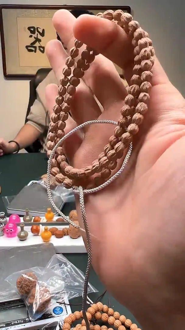 手串柏香籽/百香籽5mm+多棱麻皮鬼脸柏香籽多圈