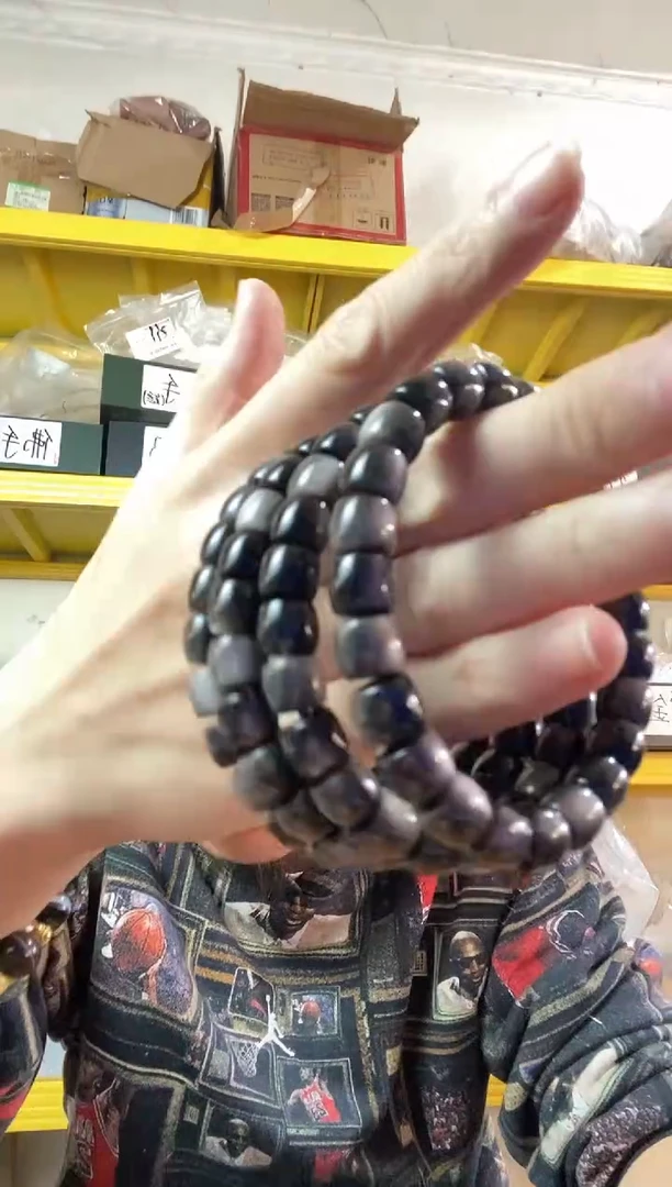 未镶嵌黑曜岩手串pz1114-15多样性发货发其一约9mm