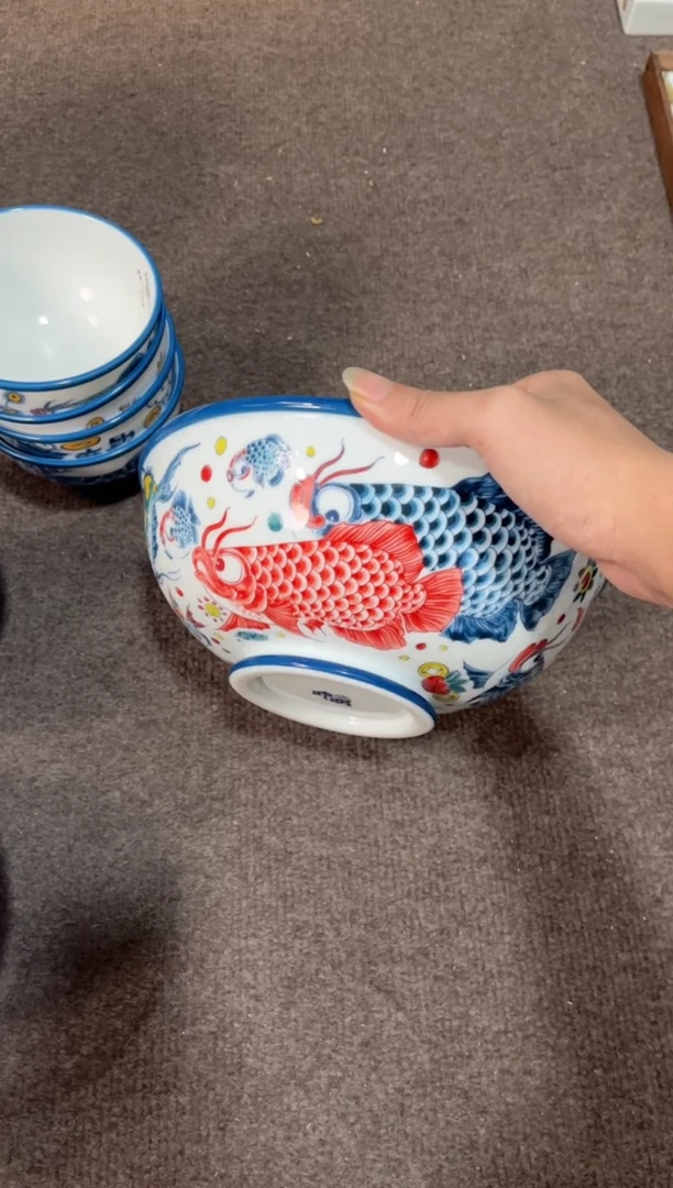 畅*拙明院（微瑕价格）最大号蓝边面碗