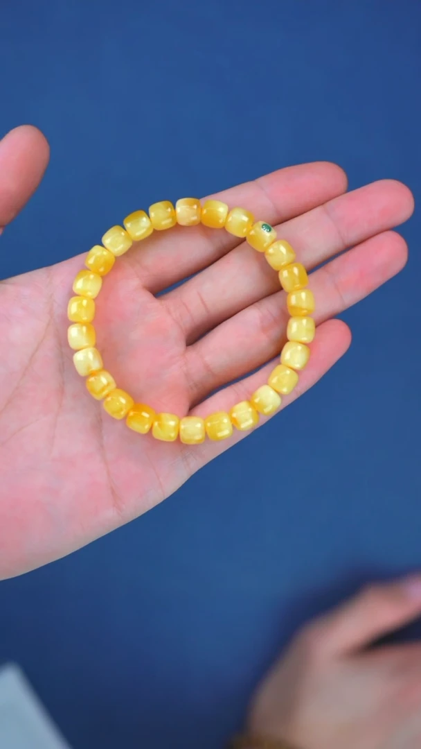 手链琥珀未镶嵌3049 8mm绿标老型单圈