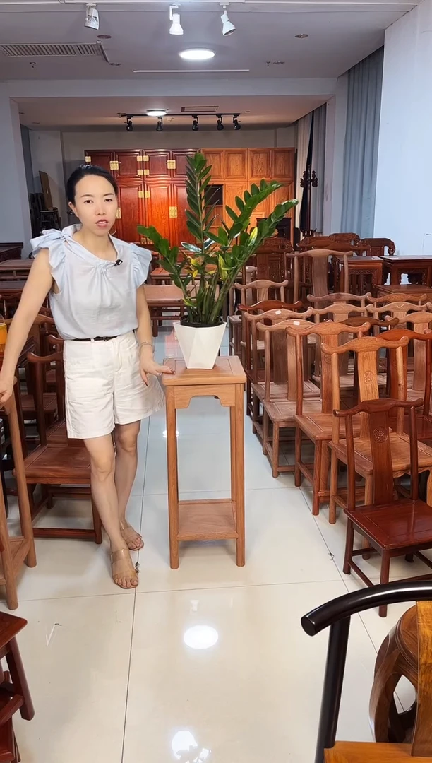 花梨木类家具单张白胚明式花架